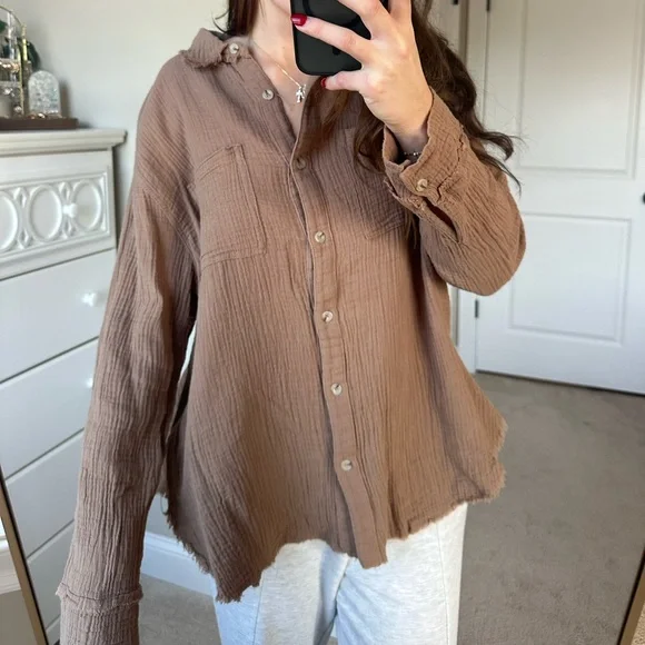 Brown Button-Up - Picture 2 of 3